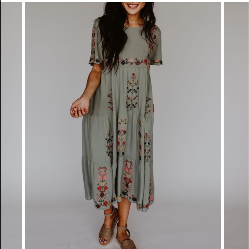 Boho embroidered dress